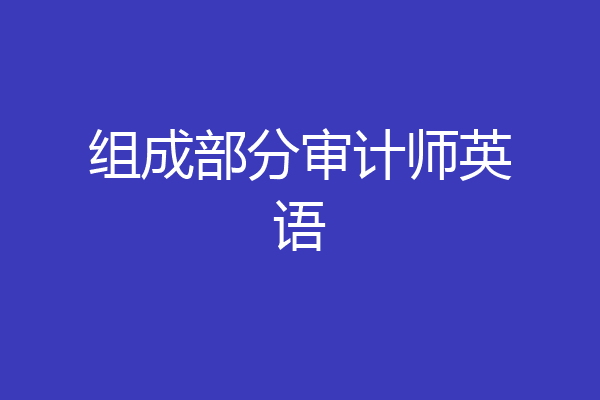组成部分审计师英语