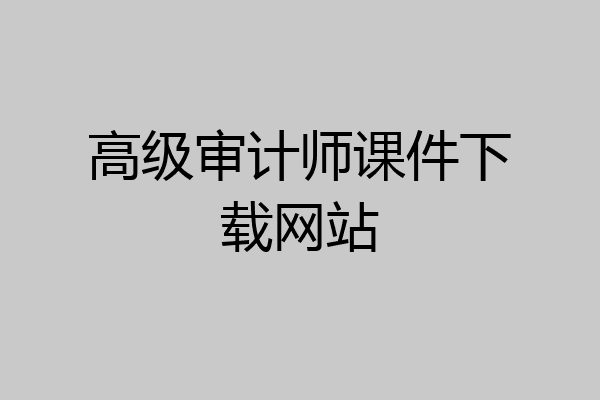 高级审计师课件下载网站