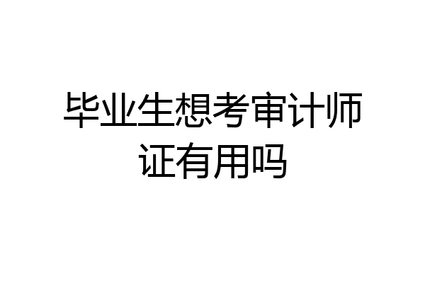 毕业生想考审计师证有用吗