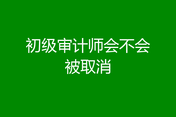 初级审计师会不会被取消