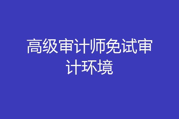 高级审计师免试审计环境