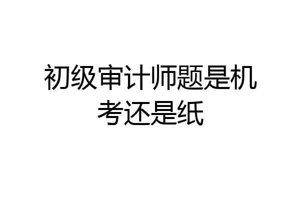 初级审计师题是机考还是纸