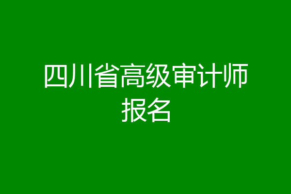 四川省高级审计师报名
