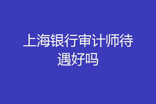 上海银行审计师待遇好吗