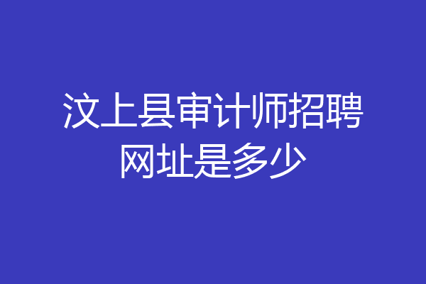 汶上县审计师招聘网址是多少