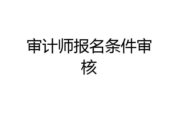审计师报名条件审核