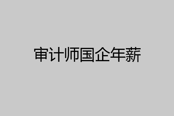 审计师国企年薪