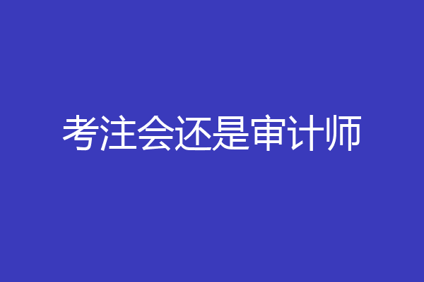 考注会还是审计师
