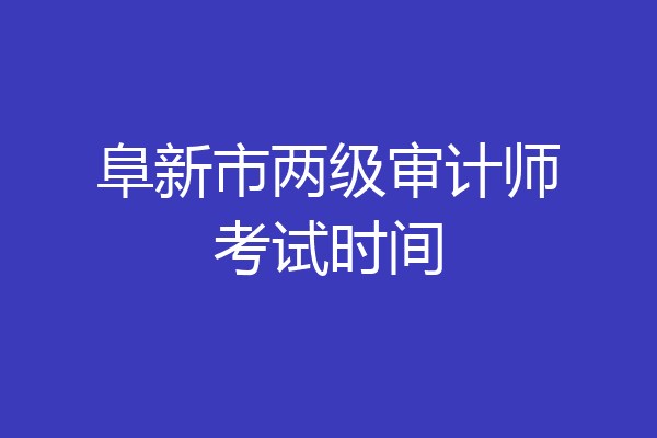 阜新市两级审计师考试时间