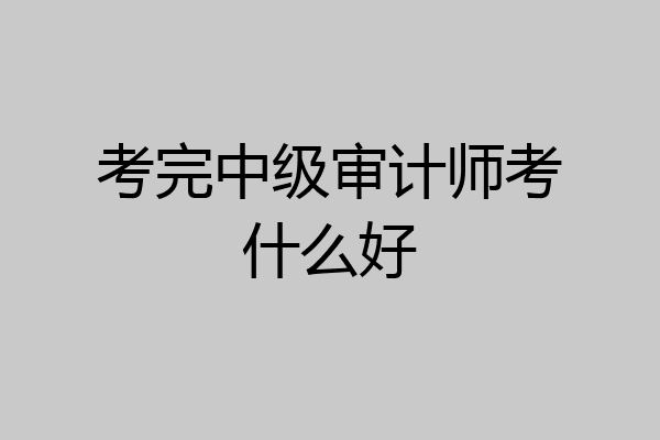考完中级审计师考什么好