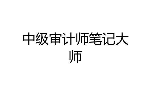 中级审计师笔记大师