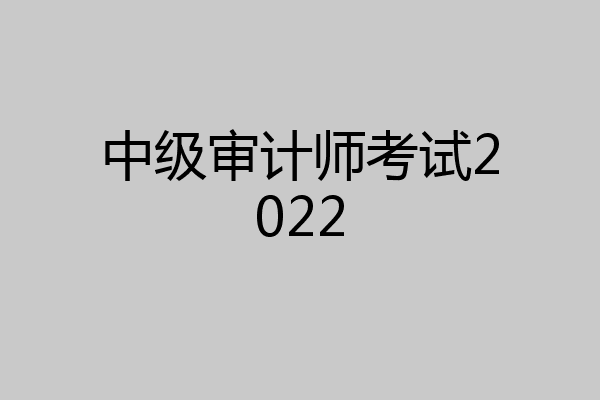 中级审计师考试2022