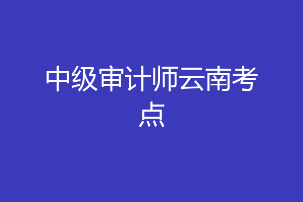中级审计师云南考点