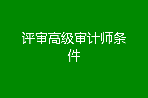 评审高级审计师条件