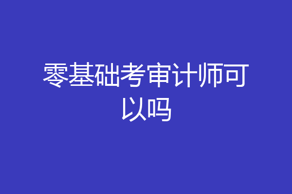 零基础考审计师可以吗