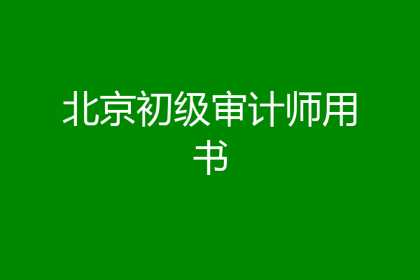 北京初级审计师用书