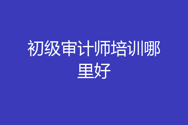 初级审计师培训哪里好