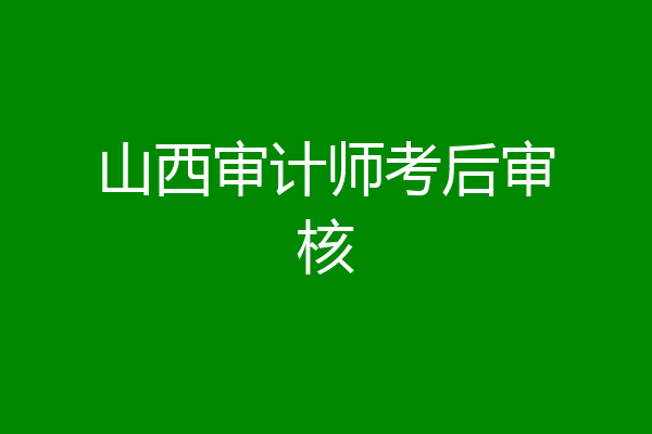 山西审计师考后审核