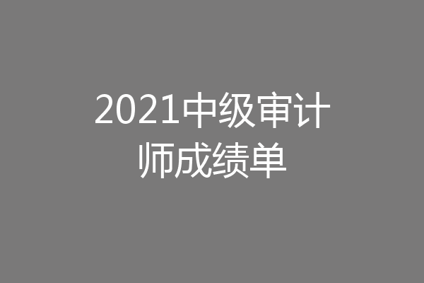 2021中级审计师成绩单