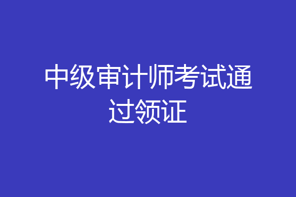中级审计师考试通过领证
