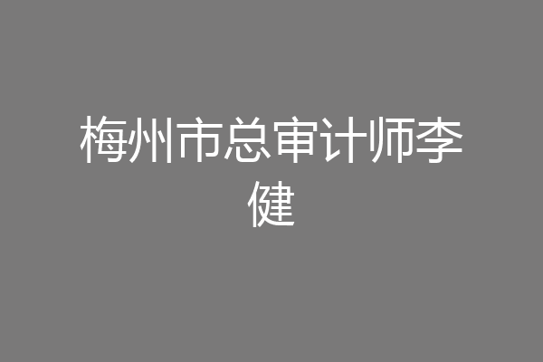 梅州市总审计师李健