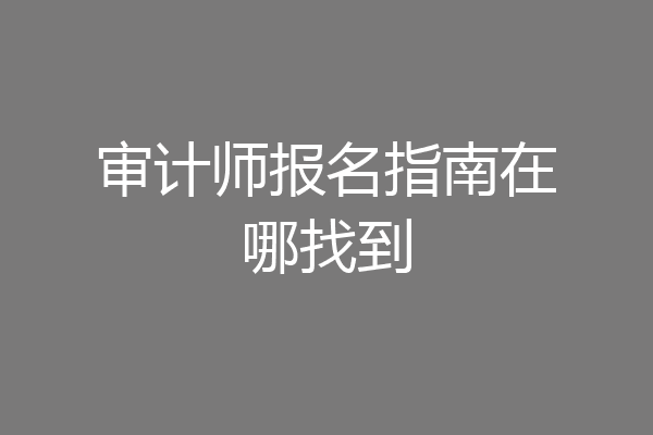审计师报名指南在哪找到