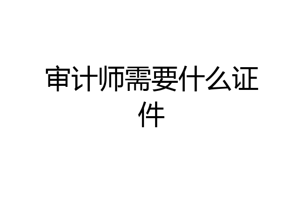 审计师需要什么证件