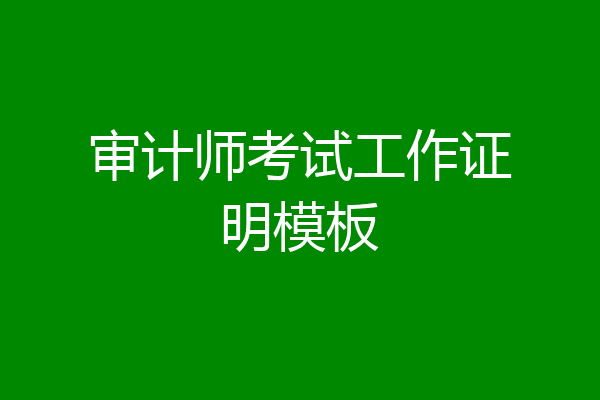 审计师考试工作证明模板