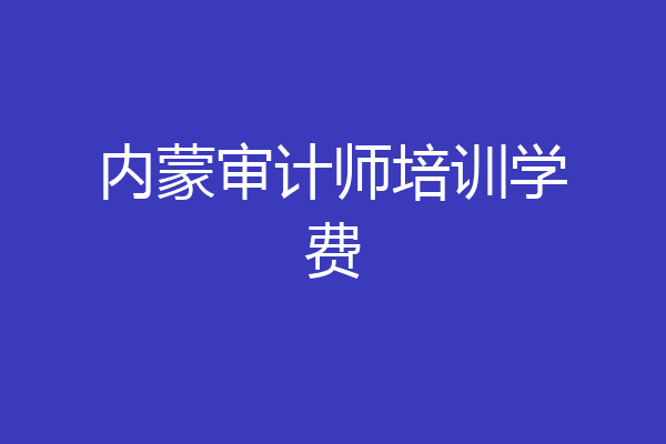 内蒙审计师培训学费