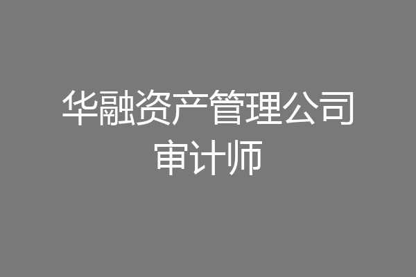 华融资产管理公司审计师