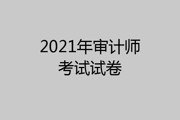 2021年审计师考试试卷