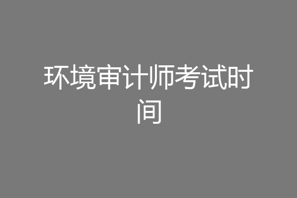 环境审计师考试时间