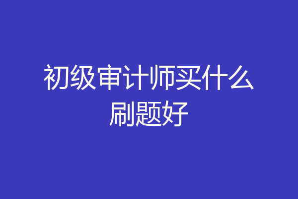 初级审计师买什么刷题好