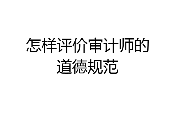 怎样评价审计师的道德规范