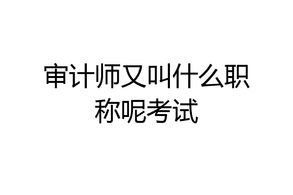 审计师又叫什么职称呢考试