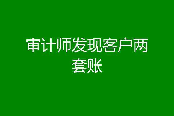 审计师发现客户两套账