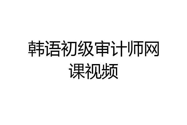 韩语初级审计师网课视频