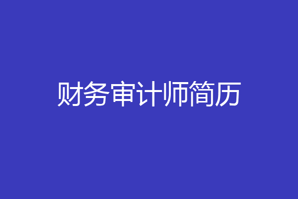 财务审计师简历