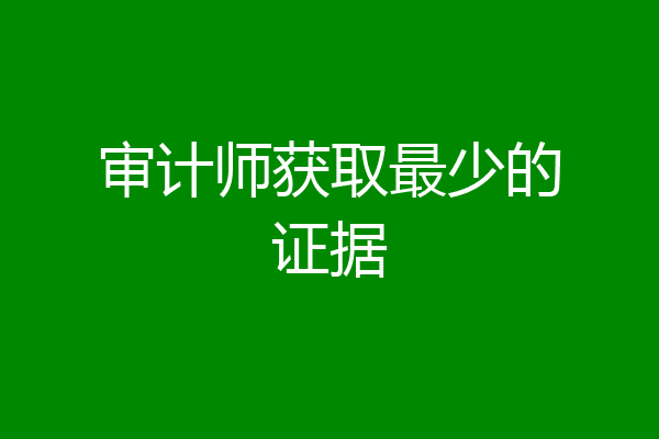 审计师获取最少的证据