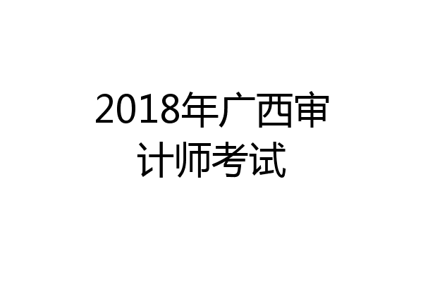 2018年广西审计师考试