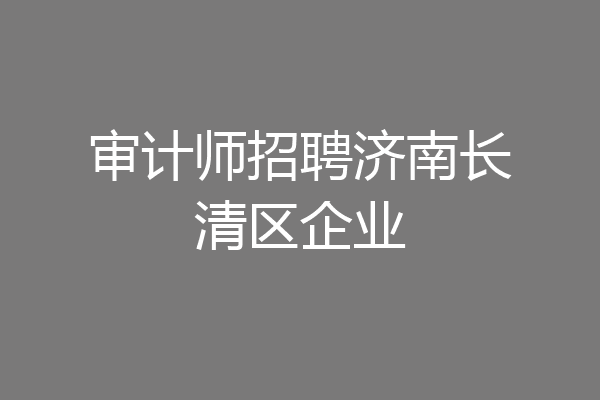 审计师招聘济南长清区企业