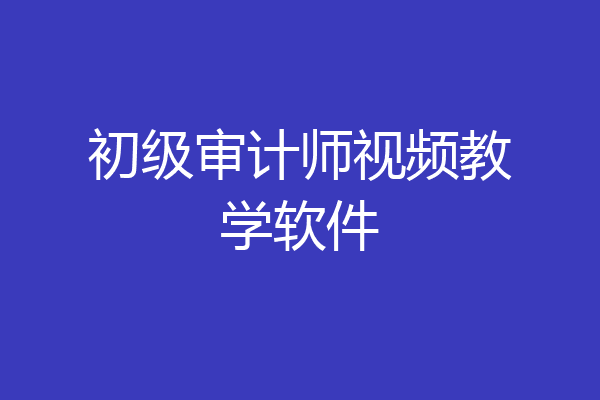 初级审计师视频教学软件