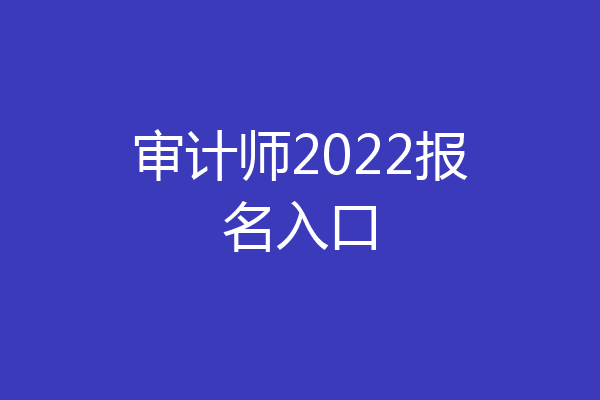 审计师2022报名入口