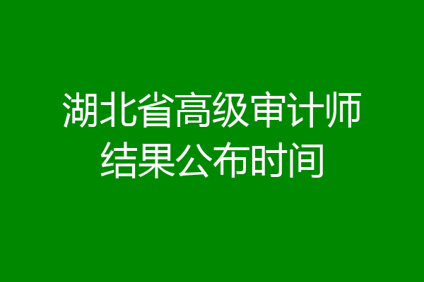 湖北省高级审计师结果公布时间