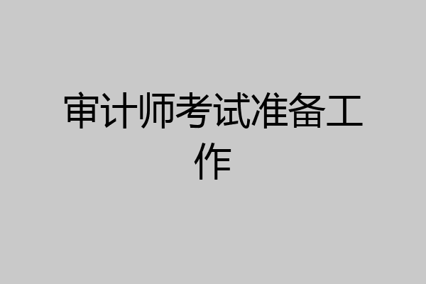 审计师考试准备工作