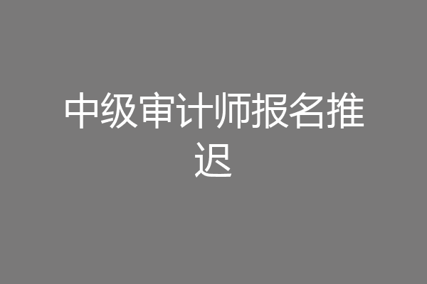 中级审计师报名推迟