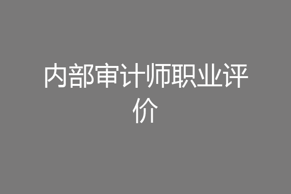 内部审计师职业评价