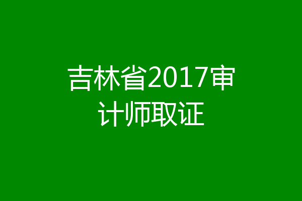 吉林省2017审计师取证