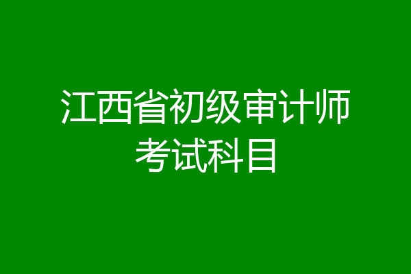 江西省初级审计师考试科目