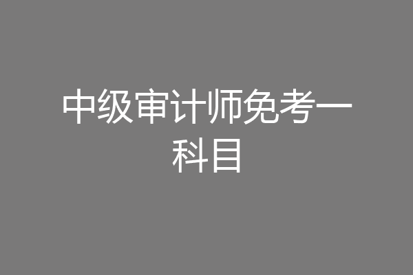 中级审计师免考一科目